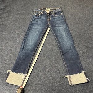 Hudson Jeans Dark Blue Cuffed Cropped Denim